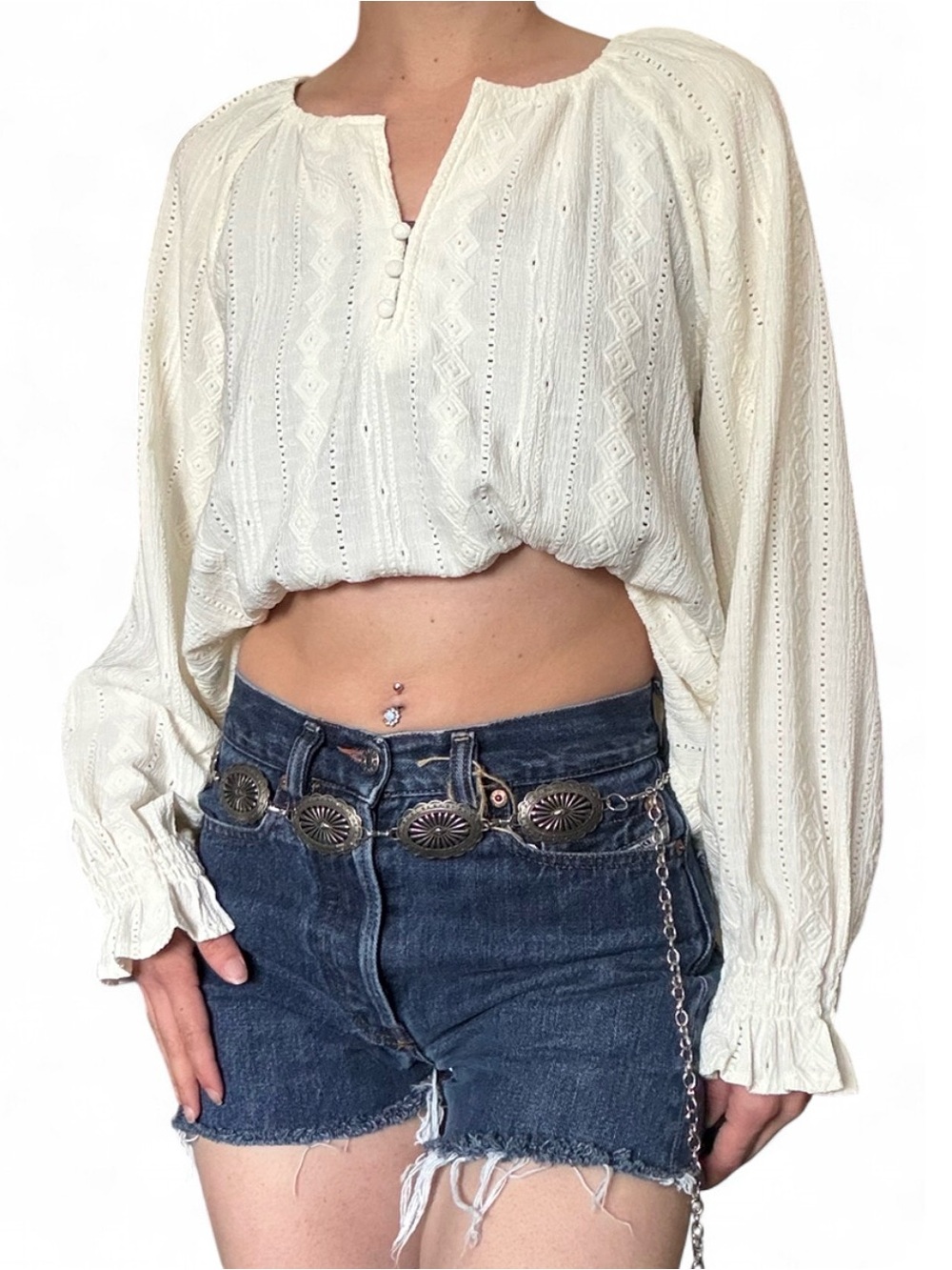 Frye Off White Peasant Blouse